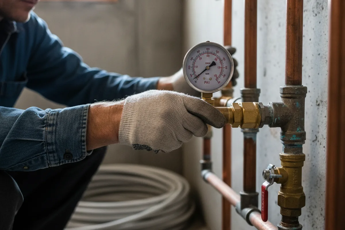 Pressure testing a repaired line during Water Line Repair in Saint Johns
